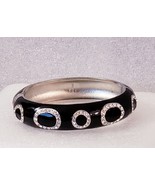 LIA SOPHIA BLACK  ~SURREAL~ ENAMEL CUT CRYSTALS BANGLE BRACELET - $24.39 CAD