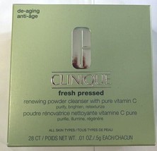 Clinique Fresh Pressed Renewing Powder Cleanser With Pure Vitamin C 28 C... - £14.20 GBP