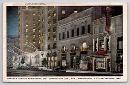 Washington DC Harveys Famous Restaurant Mayflower Hotel Postcard X24 - $4.95