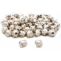 Barrel Bali Beads Silver Plated Parts 7.5mm Approx 50 - £7.86 GBP