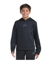 Adidas Boys Girls Hoodie Black Pullover Kangaroo Pocket 3-Bar Logo Midwe... - €36,91 EUR