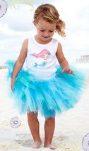 Beautiful Pansy Pie Little Mermaid Tank Top Poofy Ocean Blue Tutu Boutique Set - £40.85 GBP+