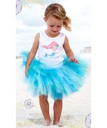 Beautiful Pansy Pie Little Mermaid Tank Top Poofy Ocean Blue Tutu Boutiq... - $50.80+