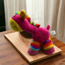 National Entertainment Network Pink Rainbow Striped Giraffe Plush Stuffed Animal - £11.18 GBP