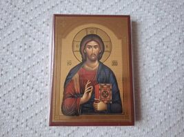 Handmade Serbian Orthodox Icon of Jesus Christ 10cm x 7cm (3.94in x 2.76in) - $25.00