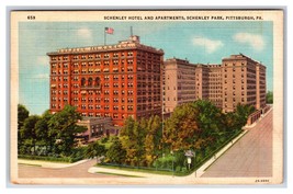 Schenley Hotel and Apartments Pittsburgh Pennsylvania PA Linen Postcard W1 - £1.52 GBP