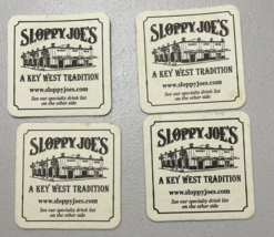 Sloppy Joe&#39;s Bar Beer Coaster Key West Tradition QTY 4 Square 3 1/2 x 3 1/2 - £10.89 GBP
