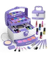 Kids Makeup Kit for Girl 35 Pcs Washable Real Cosmetic, Frozen Makeup Set - $59.39