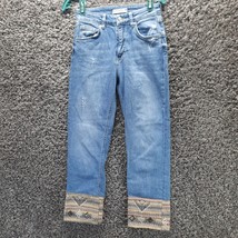 Pull Bear Jeans 26x26 EUR 36 Blue Crop Leg Mid Rise Stretch Denim Pants - $13.97