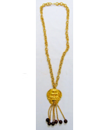Vintage Pauline Rader Gold Tone Green Man Old North Man Tassel Necklace ... - $3,744.54 MXN
