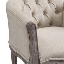 Crown Dining Armchair Upholstered Fabric Set of 4 Beige EEI-3469-BEI - £853.95 GBP