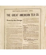 1868 The Great American Tea &amp; Coffee Company Victorian Era Print Adverti... - £30.53 GBP