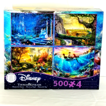 Disney Thomas Kinkade 4-In-1 Multi-Pack 500 Piece Jigsaw Puzzles Unopened - £9.63 GBP