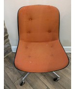 Vintage Steelcase rolling office desk chair harvest Orange 451 MCM 1970s... - $119.00