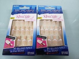 Broadway Nails Real Life  Nail Real Short  Simple Peach 24 Nails-NO GLUE... - £8.30 GBP