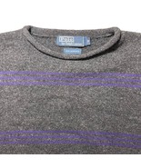 Polo by Ralph Lauren Rollneck Knit Sweater Gray Purple Stripes Lambswool... - £33.98 GBP