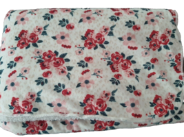 Chick Pea Chickpea Cream Pink Red Leopard Spot Print Roses Flower Sherpa Blanket - £39.80 GBP