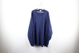 Vtg 90s Hanes Beefy Mens 3XL Faded Blank Long Sleeve T-Shirt Navy Blue Cotton - £34.99 GBP