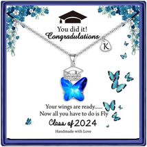 Inspirational Graduation Gifts for Her 2024, Inspirational Necklace with 2024 Gr - £15.85 GBP