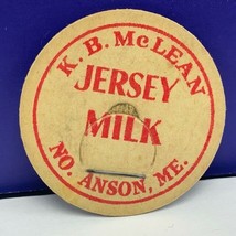 Dairy milk bottle cap vintage farm advertising vtg KB Mclean jersey Anso... - $9.79