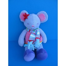 Bath Body Works Noelle Mouse Purple Plush Stuffed Animal Corduroy Pink Dress 9" - $9.50