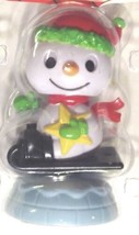 Solar Christmas Snowman Figurine Head Wiggles Flip Flop Arms Sun Powered New - £7.19 GBP
