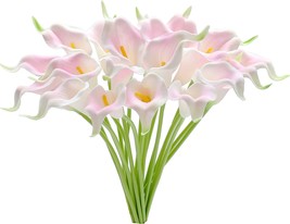 Mandy&#39;S 20Pcs Light Pink Flowers Artificial Calla Lily Silk Flowers 13.4&quot; For - £26.85 GBP