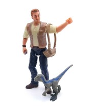 Jurassic World Dino Rivals 3.75&quot; Figure Owen &amp; Baby Blue Raptor - New Loose - £24.21 GBP