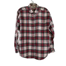 Basic Editions Women’s Red Plaid Flannel Button Up Shirt Size Small - £6.06 GBP