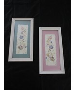 PR Signed/Dated 1999 Framed PASTEL DRIED FLOWER Wall Hangings - 6-3/4&quot; x... - £19.66 GBP