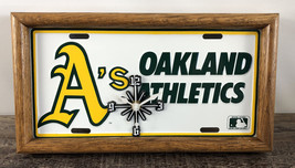 Vintage Oakland Athletics License Plate Clock Green White A&#39;s - 13&quot; x 7&quot; - £23.67 GBP
