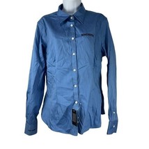 Van Heusen Women&#39;s Winchester Blue Long Sleeve Button Down Shirt Size Large - $29.92