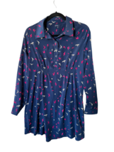 Gap Maternity Womens Dress Bird Print Button Down Long Sleeve Blue Size M - £9.96 GBP