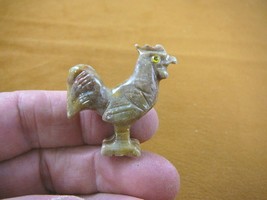 (Y-CHI-RO-14) tan ROOSTER chicken carving SOAPSTONE stone figurine cock ... - £6.84 GBP