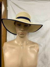 Panama Jack Women&#39;s Paper Braid Sun Hat w/BACK Detail Black One Size Brand New - £21.92 GBP