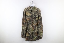 Vtg 90s Mens XL Faded Advantage Timber Camouflage Thermal Knit Mock Neck T-Shirt - $59.35