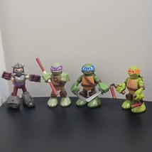 2014 Viacom 6.5&quot; Teenage Mutant Ninja Turtles TMNT Talking Interactive Lot of 4 - £36.36 GBP