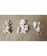 Disney&#39;s 3 Paint your Own Mickey Mouse White Plastic Figures - $40.06