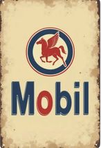 Mobil Exxon Retro Vintage Gas Gasoline Oil Tin Sign 8x12 inches Station F - $34.91 CAD