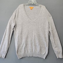 Joe Fresh Women Sweater Size L Gray Cozy Cashmere Preppy Long Sleeve V-N... - £12.19 GBP