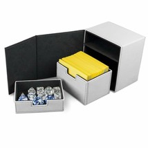 BCW White Leatherette Deck Box Vault LX Hold 100 Sleeved - £13.83 GBP