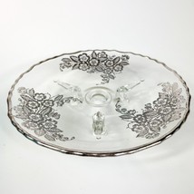 Viking 3-footed  Crystal Clear Lemon Plate Silver Overlay - £31.02 GBP