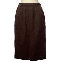 Vintage Barclay Square Wool Skirt Size 5-6 Midi Pencil Brown Pockets Lined - £23.75 GBP