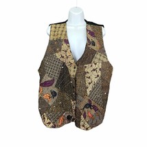 VTG Ana Mori Beaded Patchwork Vest ALL SIZE 100% Shell Cotton Lined  - £18.99 GBP