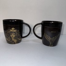 2 Starbucks 2012 Mermaid Anniversary Coffee Tea Mug Cup 12 oz Pair - £23.56 GBP