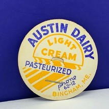 Dairy milk farm bottle cap vintage advertising label lid Austins Bingham... - $7.87