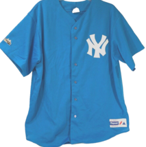 New York Yankees Vintage 90s MLB AL Majestic Powder Blue Baby Logo Jersey XL - $55.86