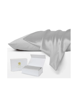 Set of 2 Mulberry Silk Pillowcases SILVER - $493.31 MXN