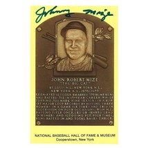 Johnny Mize Signed HOF Plaque Postcard JSA COA Giants Cardinals Autograph - $42.46