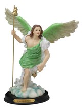 Ebros Saint Raphael with Healing Staff Statue 10.25&quot; H with Brass Name Plate - £35.96 GBP